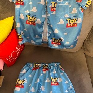 Two piece Toy Story silk pajama shorts set!!